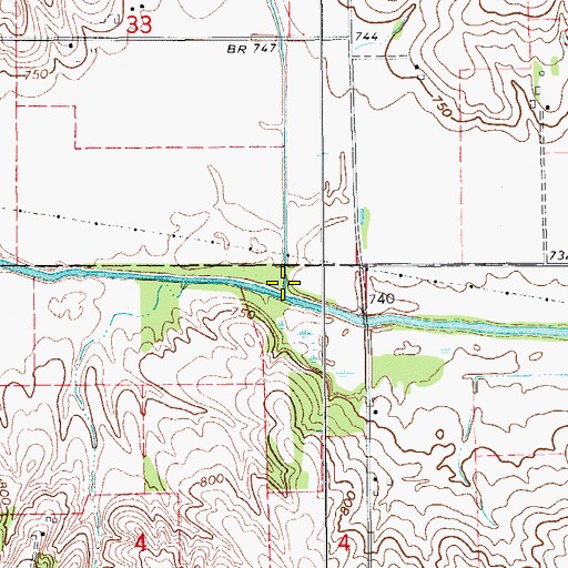 Topographic Map of Devils Run, IA
