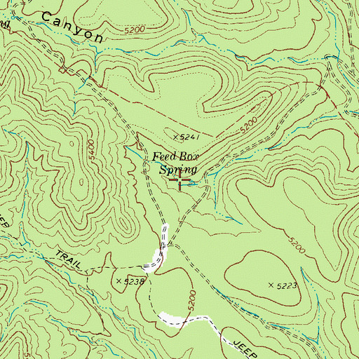Topographic Map of Feed Box Spring, AZ
