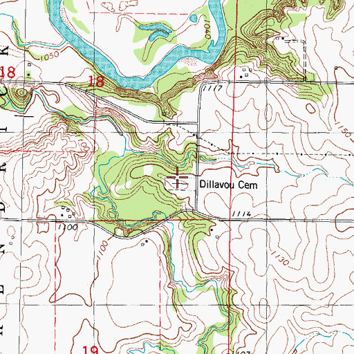 Topographic Map of Dillavou Cemetery, IA