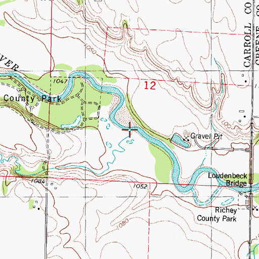 Topographic Map of Doe Brook, IA