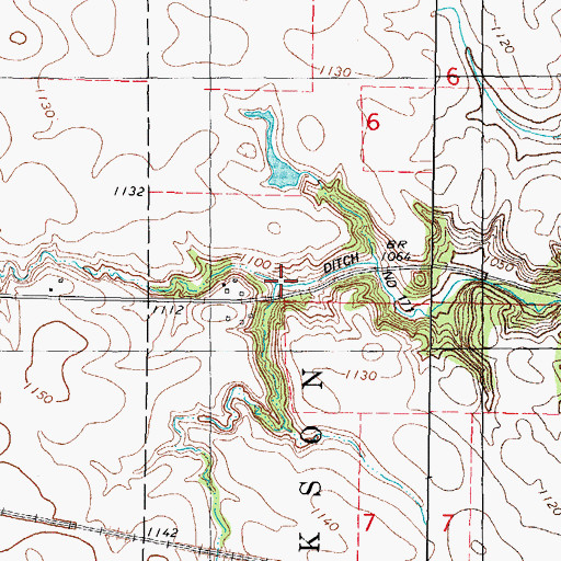 Topographic Map of Drainage Ditch 171, IA