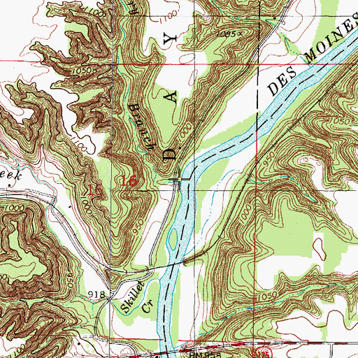 Topographic Map of Dry Branch, IA