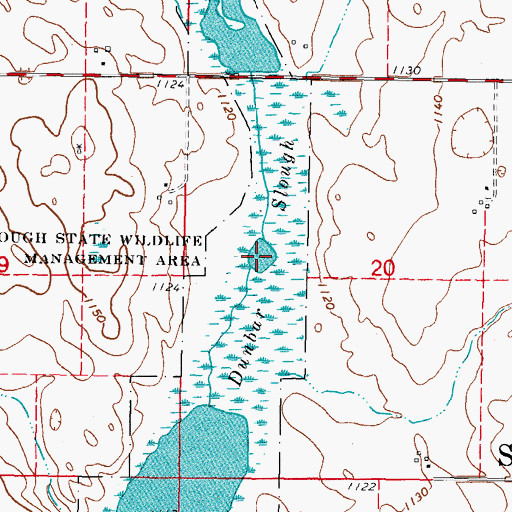 Topographic Map of Dunbar Slough, IA