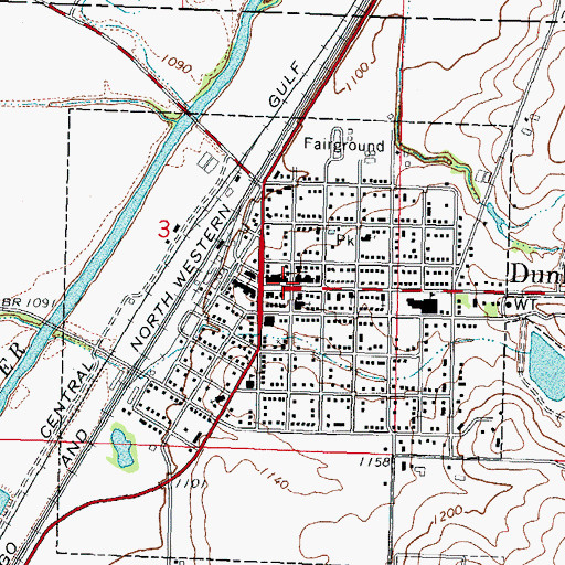 Topographic Map of Dunlap, IA