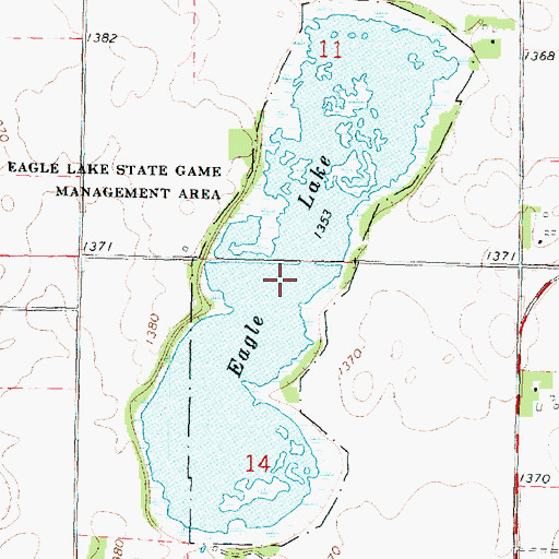 Topographic Map of Eagle Lake, IA