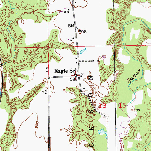 Topographic Map of Eagle School, IA
