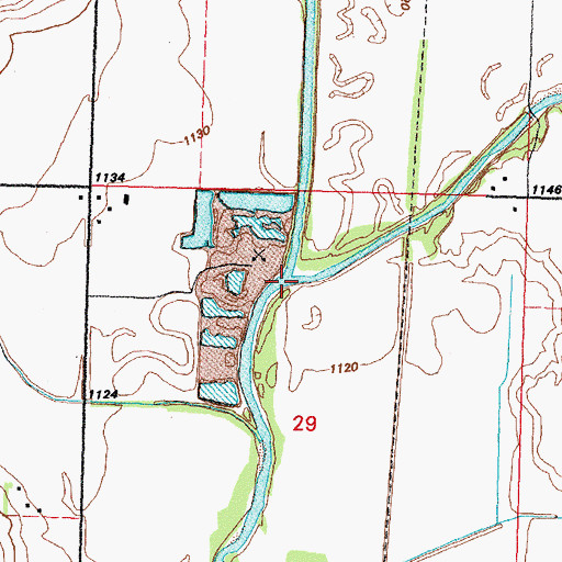Topographic Map of East Branch West Nishnabotna River, IA