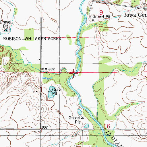 Topographic Map of East Indian Creek, IA