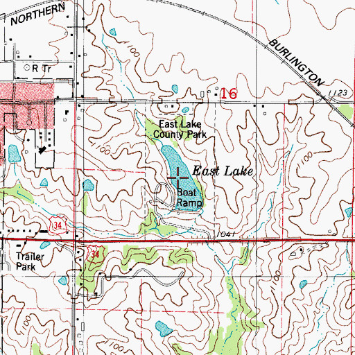 Topographic Map of East Lake, IA