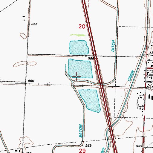 Topographic Map of Eaton Ditch, IA