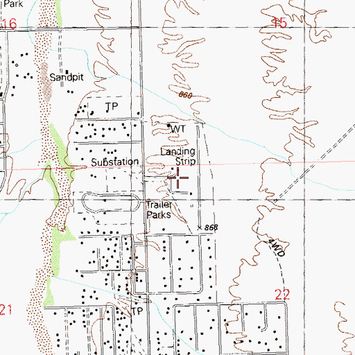 Topographic Map of Ora Acres Airport (historical), AZ