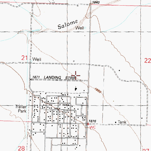 Topographic Map of Indian Hills Airpark, AZ