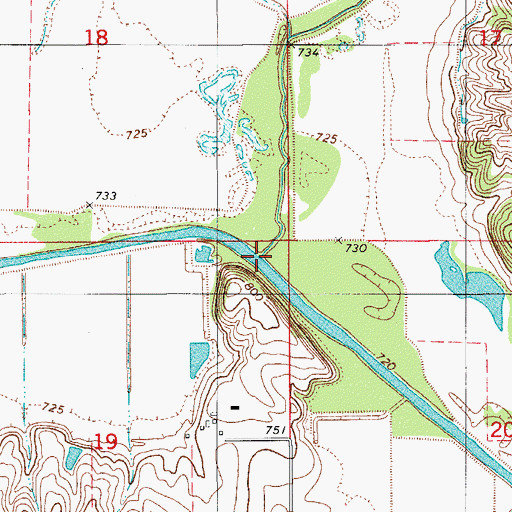 Topographic Map of Elk Creek, IA