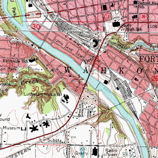 Topographic Map of Elkhorn Creek, IA