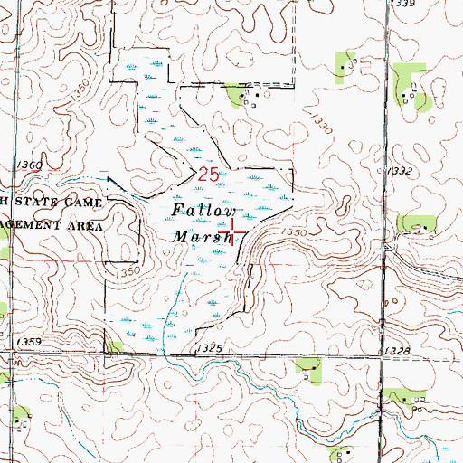 Topographic Map of Fallow Marsh Wildlife Management Area, IA