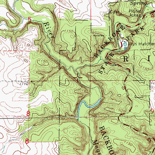 Topographic Map of Fenchel Creek, IA