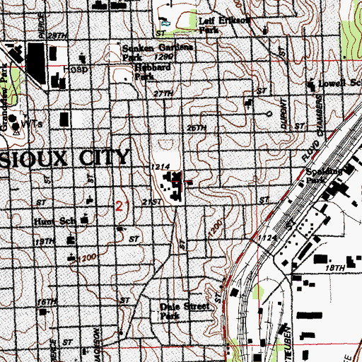 Topographic Map of Floyd School, IA
