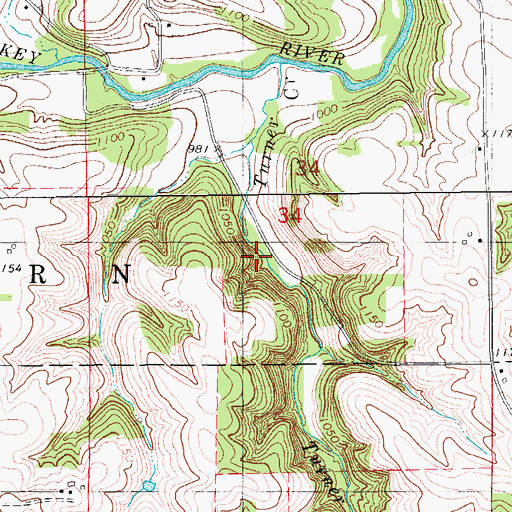 Topographic Map of Franklin Park, IA