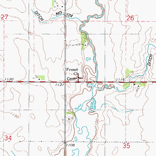 Topographic Map of French Church, IA