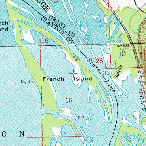 Topographic Map of French Island, IA