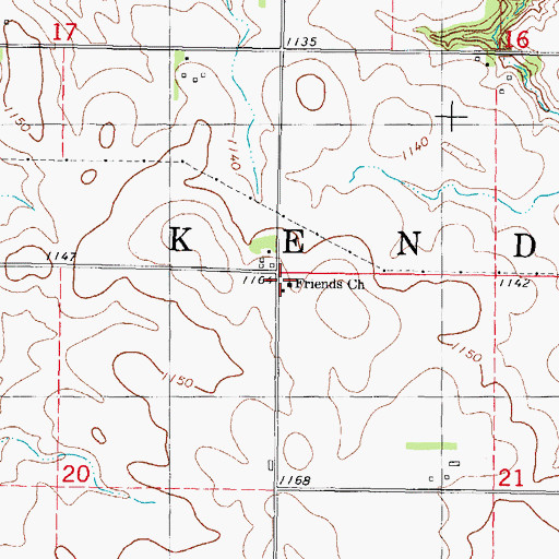 Topographic Map of Friends Church, IA