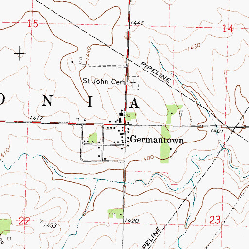 Topographic Map of Germantown, IA