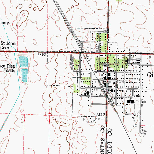 Topographic Map of Gilmore City, IA