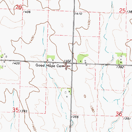 Topographic Map of Good Hope Cemetery, IA