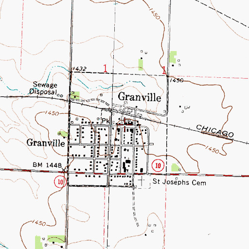 Topographic Map of Granville, IA