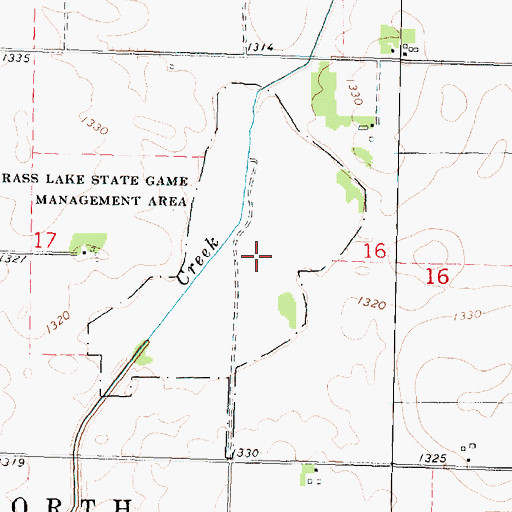 Topographic Map of Grass Lake State Game Management Area, IA