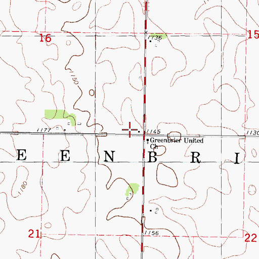 Topographic Map of Greenbrier Center School, IA