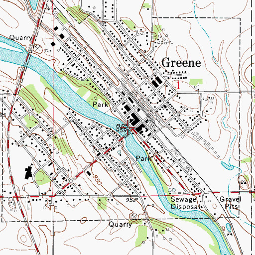 Topographic Map of Greene, IA