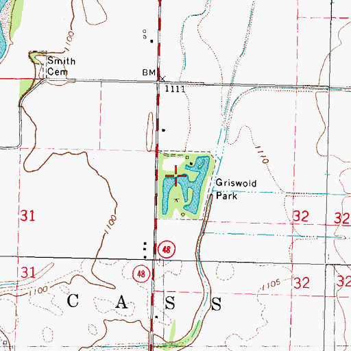 Topographic Map of Griswold Park, IA