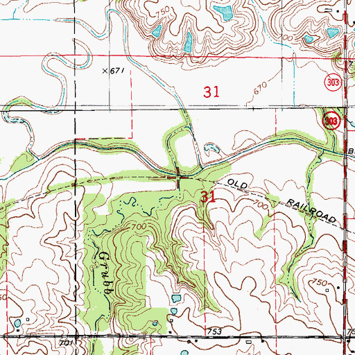 Topographic Map of Grubb Run, IA