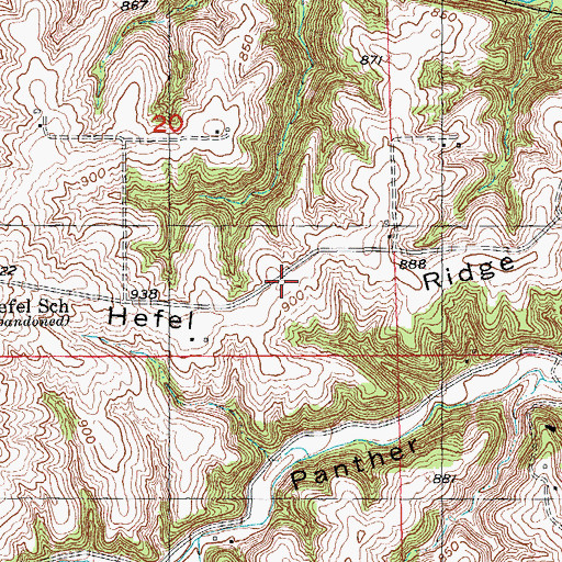 Topographic Map of Hefel Ridge, IA