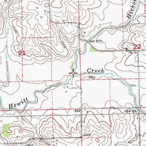 Topographic Map of Hickory Creek, IA