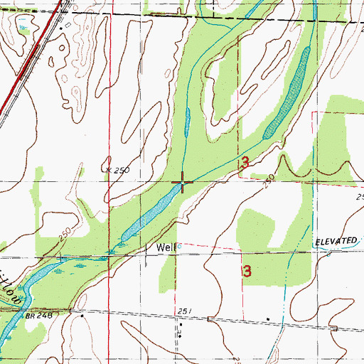 Topographic Map of Lick Pond Slough, AR