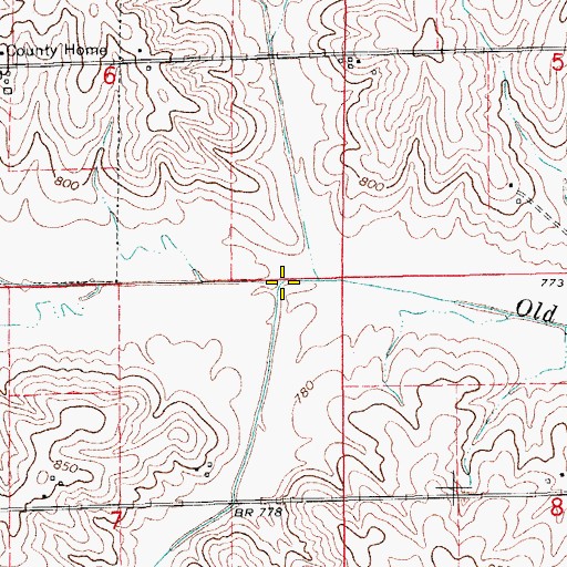 Topographic Map of Hog Run, IA