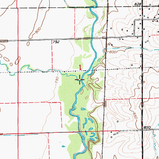 Topographic Map of Hog Run, IA