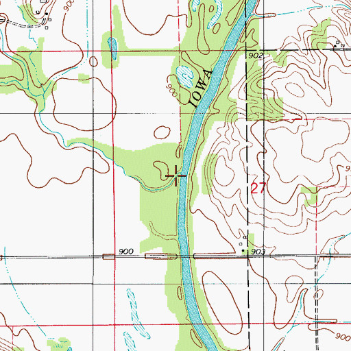 Topographic Map of Honey Creek, IA