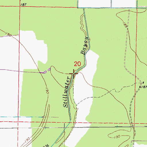 Topographic Map of Stillhouse Bayou, AR