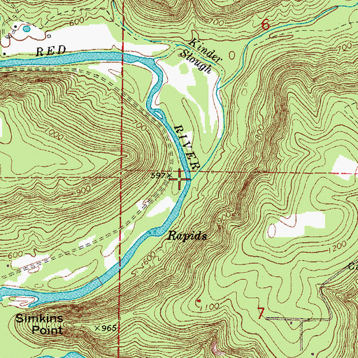 Topographic Map of Tick Creek, AR