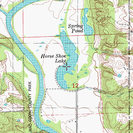 Topographic Map of Horse Shoe Lake, IA