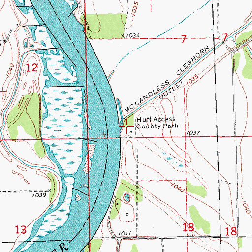 Topographic Map of Huff Access County Park, IA