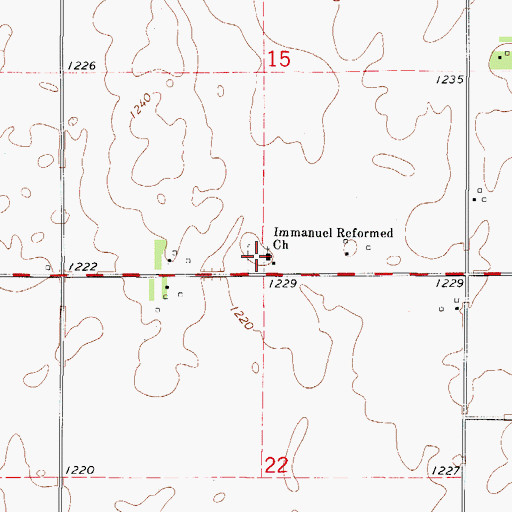 Topographic Map of Immanuel Reformed Church, IA