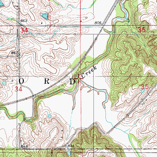 Topographic Map of Inghram Branch, IA