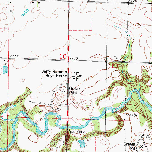Topographic Map of Jerry Rabiner Boys Home, IA