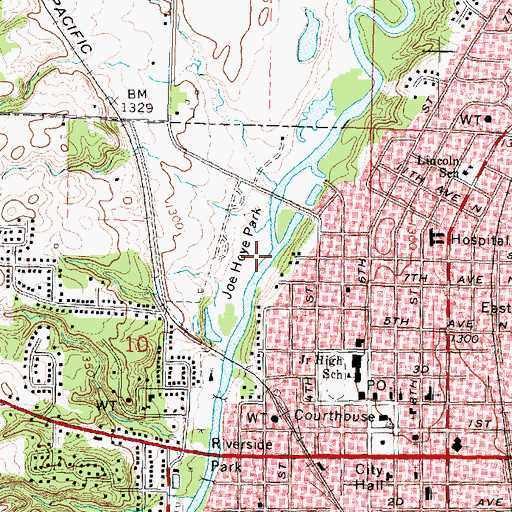 Topographic Map of Joe Hoye Park, IA