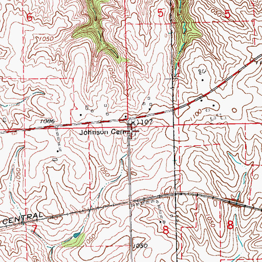 Topographic Map of Johnson Cemetery, IA