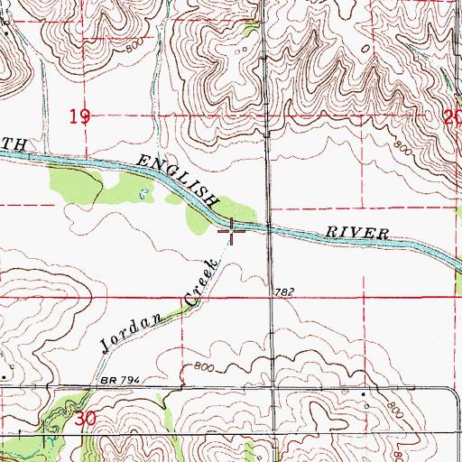 Topographic Map of Jordan Creek, IA